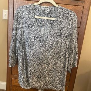 Jane and Delancey Monochrome Floral Blouse